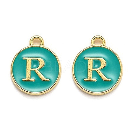 Golden Plated Alloy Enamel Charms LS-ENAM-Q437-15R-1