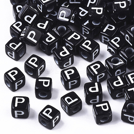 Opaque Acrylic Beads X-SACR-N002-01P-1