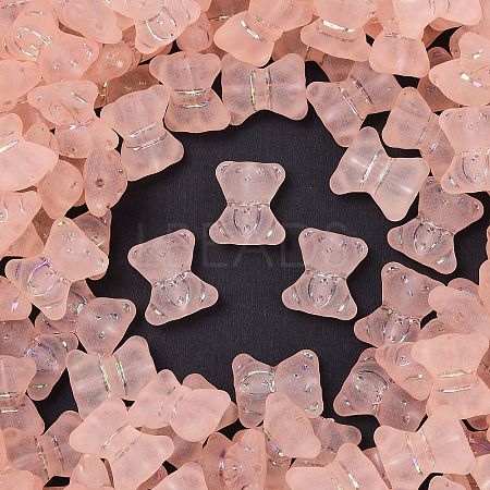 Frosted Transparent Acrylic Beads OACR-P029-20B-02-1