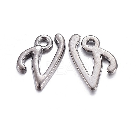 Gunmetal Plated Alloy Letter Pendants LS-PALLOY-P097-03-V-1