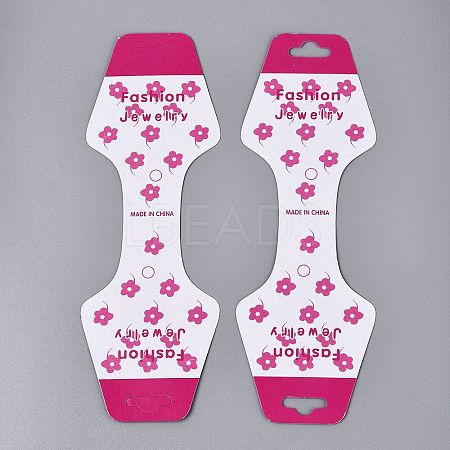 Fold Over Cardboard Paper Jewelry Display Cards for Necklace & Bracelet Storage CDIS-N004-02-1