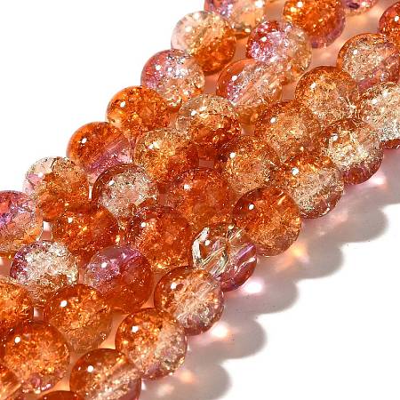 Crackle Glass Beads Strands CCG-C002-8mm-05-1