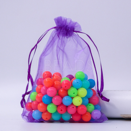 Rectangle Organza Drawstring Bags CON-PW0001-054A-19-1