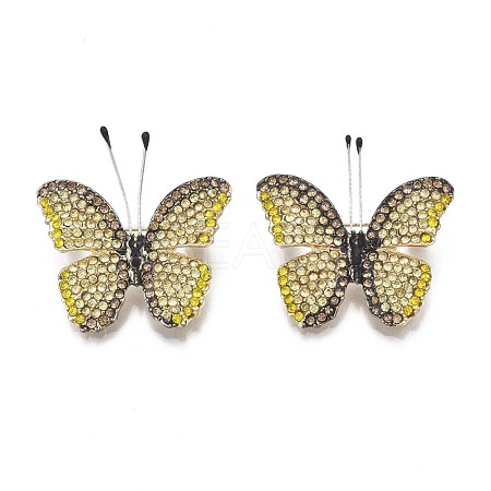 Butterfly Enamel Pin with Rhinestone JEWB-N007-083-1