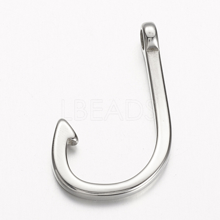 Tarnish Resistant 304 Stainless Steel Hook Clasps STAS-D166-91P-1