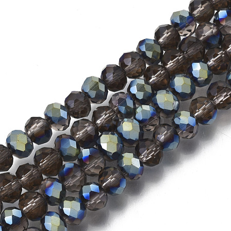 Electroplate Transparent Glass Beads Strands EGLA-A034-T6mm-S22-1