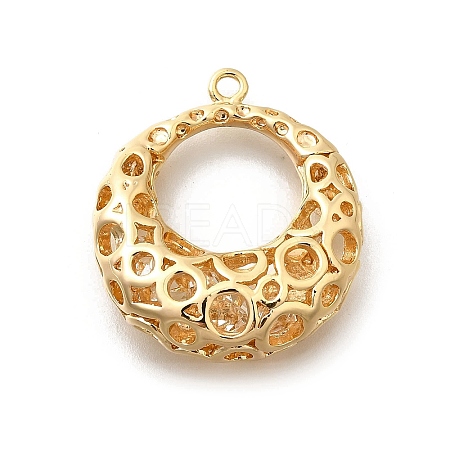 Brass with Cubic Zirconia Pendants KK-E792-10G-1