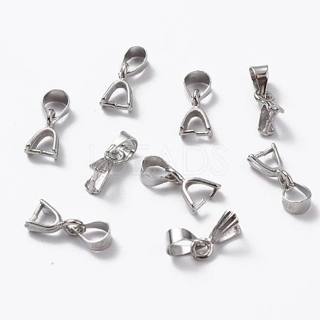 Platinum Plated Brass Ice Pick Pinch Bails X-KK06-1