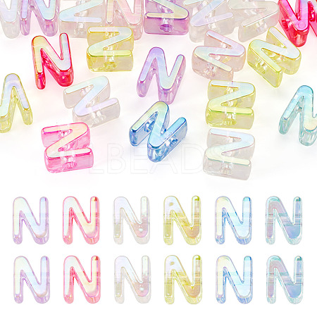 20Pcs UV Plating Transparent Acrylic European Beads OACR-TADJ0001-19N-1