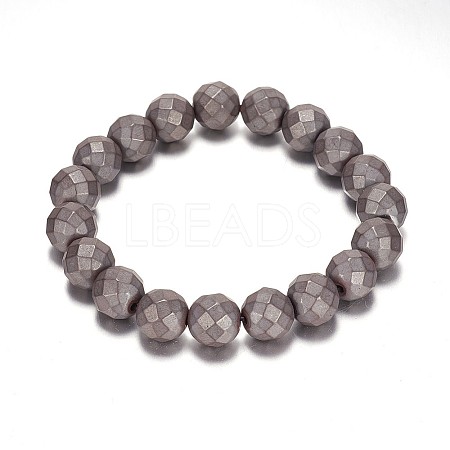 Non-magnetic Synthetic Hematite Beaded Stretch Bracelets BJEW-P0137-02A-1