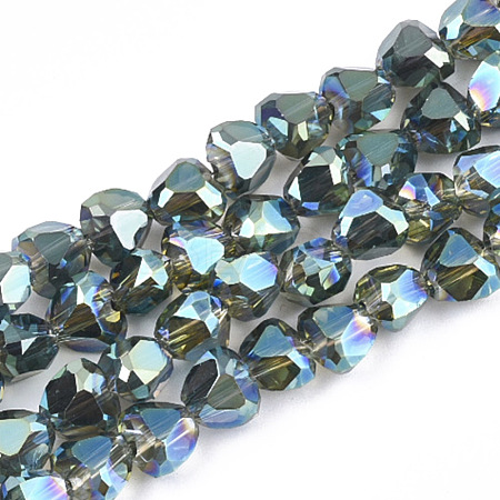 Electroplated Glass Beads Strands EGLA-T015-01L-1