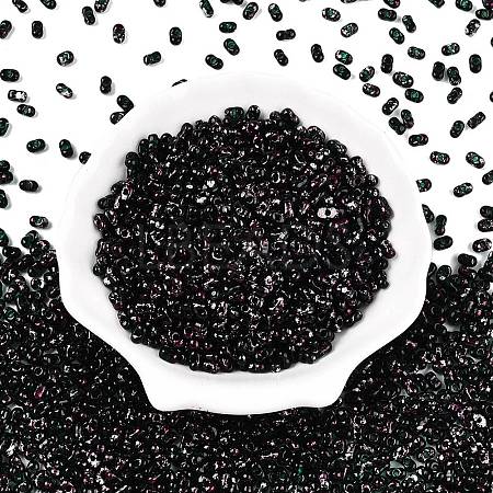 Picasso Spray Painted Glass Seed Beads SEED-T006-04-13-1