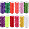 12 Rolls 12 Colors Round Waxed Polyester Twisted Cord YC-CL0001-03A-1