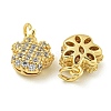 Rack Plating Brass Micro Pave Clear Cubic Zirconia Charms KK-Z067-23G-07-2