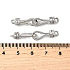 Rack Plating Brass Micro Pave Clear Cubic Zirconia Fold Over Clasps KK-S384-15P-3