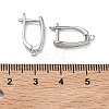 Brass Micro Pave Clear Cubic Zirconia Hoop Earring Findings KK-H256-06P-3