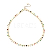 Brass Handmade Colorful Glass Beaded Necklaces NJEW-JN03134-1