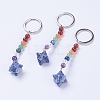 Natural/Synthetic Gemstone Chakra Keychain KEYC-P040-F-2