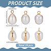 10Pcs Electroplate Natural Baroque Pearl Keshi Pearl Pendants PEAR-ME0001-01-2