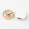 Clock Printed Glass Cabochons X-GGLA-A002-12mm-YY-5