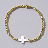 Beach Style Brass and Cross Shell beads Bracelet for Women Layered Wear NR0420-2-1