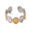 304 Stainless Steel Double Color Cuff Rings RJEW-S635-01GP-Z-2
