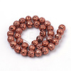 Electroplated Natural Lava Rock Bead Strands X-G-S239-10-12mm-13-2