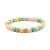 Natural Jade Beaded Stretch Bracelets BJEW-JB07789-02-1