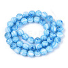 Handmade Millefiori Glass Round Beads Strands LK-R004-93B-2