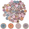 100Pcs 2-Hole Poplar Board Buttons BUTT-CY0001-14-1