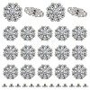 20Pcs Flower Zinc Alloy & Rhinestone & Glass Rivets BUTT-NB0001-84D-1