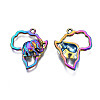 Rack Plating Rainbow Color Alloy Pendants PALLOY-S180-307-3