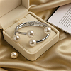 2Pcs 2 Colors Alloy Cuff Bangles BJEW-GO0001-06-6