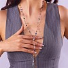 Alloy Colorful Rhinestone Flat Round Long Y Necklaces for Women WGFA4F3-02-1