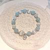 Round Alloy & Cat Eye & Natural Aquamarine Round Beaded Charm Bracelets for Women WG9D4EC-10-1