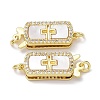 Rack Plating Brass Micro Pave Clear Cubic Zirconia Box Clasps KK-F858-03G-1