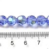 Electroplate Transparent Glass Beads Strands EGLA-A035-T8mm-L14-4