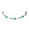 Starfish & Turtle Synthetic Turquoise Beaded Necklace & Bracelet Sets SJEW-JS01385-02-5