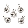 Brass Micro Pave Clear Cubic Zirconia Charms KK-E068-VB120-3