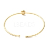 Rack Plating Brass Micro Pave Clear Cubic Zirconia Letter Open Cuff Bangles BJEW-A018-01G-G-3