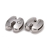 Letter Slider Beads for Watch Band Bracelet Making ALRI-O012-H-NR-1