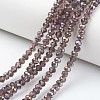 Electroplate Transparent Glass Beads Strands EGLA-A034-T8mm-R03-1