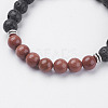 Natural Lava Rock Beads Stretch Bracelets BJEW-I241-13G-2