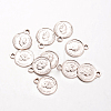 Flat Round Alloy Charms PALLOY-O065-13G-AAA-2