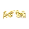 Brass Micro Pave Clear Cubic Zirconia Connector Charms KK-E068-VB020-1