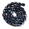 Opaque Solid Color Electroplate Glass Beads Strands EGLA-N013-P6mm-B01-2