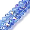 AB Color Plated Transparent Electroplate Beads Strands EGLA-H104-06G-1