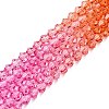Gradient Color Baking Paint Glass Bead Strands X-DGLA-A039-T6mm-A04-4