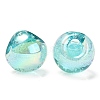 UV Plating Rainbow Iridescent Acrylic Beads X-OACR-G012-06-3