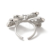Brass Pave Cubic Zirconia Open Cuff Rings for Women RJEW-M169-04P-2